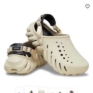 Croc Bone/black echo clog